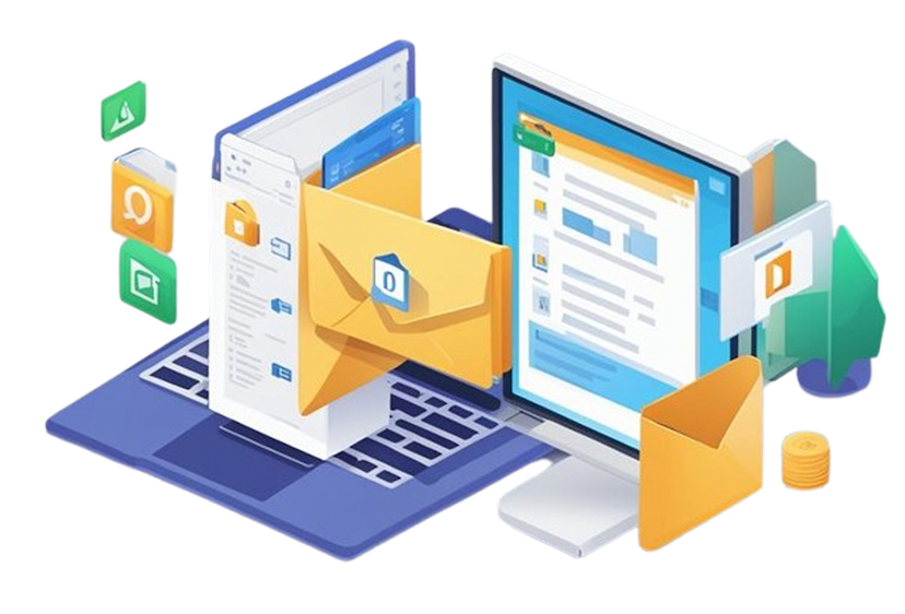 Illustration of devices showing messages